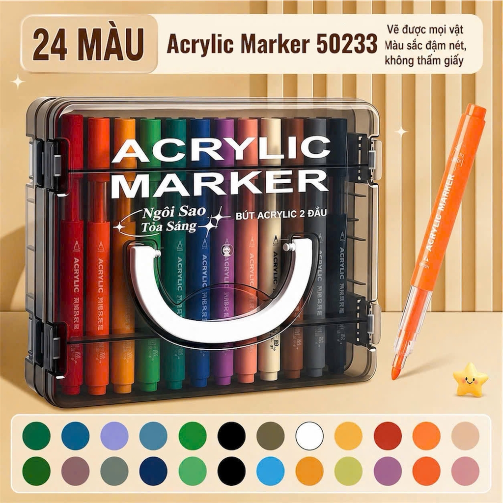 Bút Dạ Acrylic 50233 (Thân Tròn)