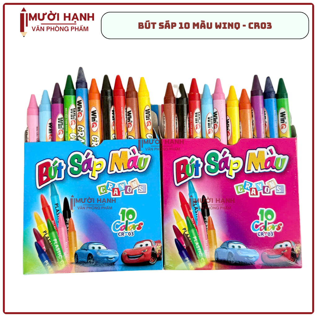 WinQ Bút Sáp 10 Màu CR03 (10 Hộp/ Lốc; 36 Lốc/ Thùng)