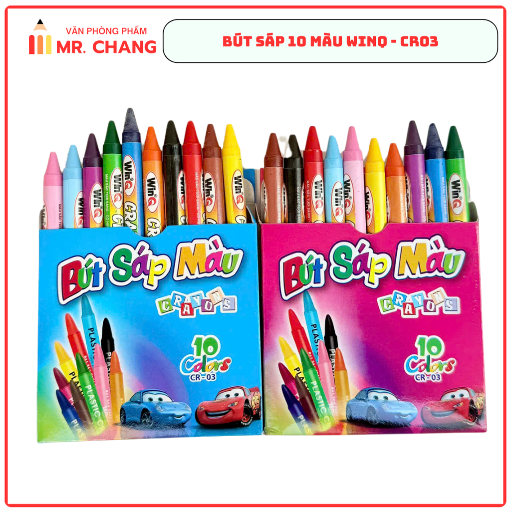 WinQ Bút Sáp 10 Màu CR03 (10 Hộp/ Lốc; 36 Lốc/ Thùng)
