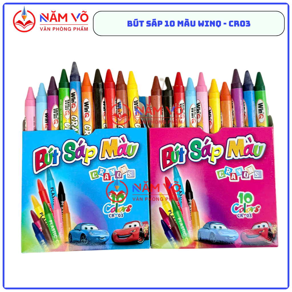 WinQ Bút Sáp 10 Màu CR03 (10 Hộp/ Lốc; 36 Lốc/ Thùng)