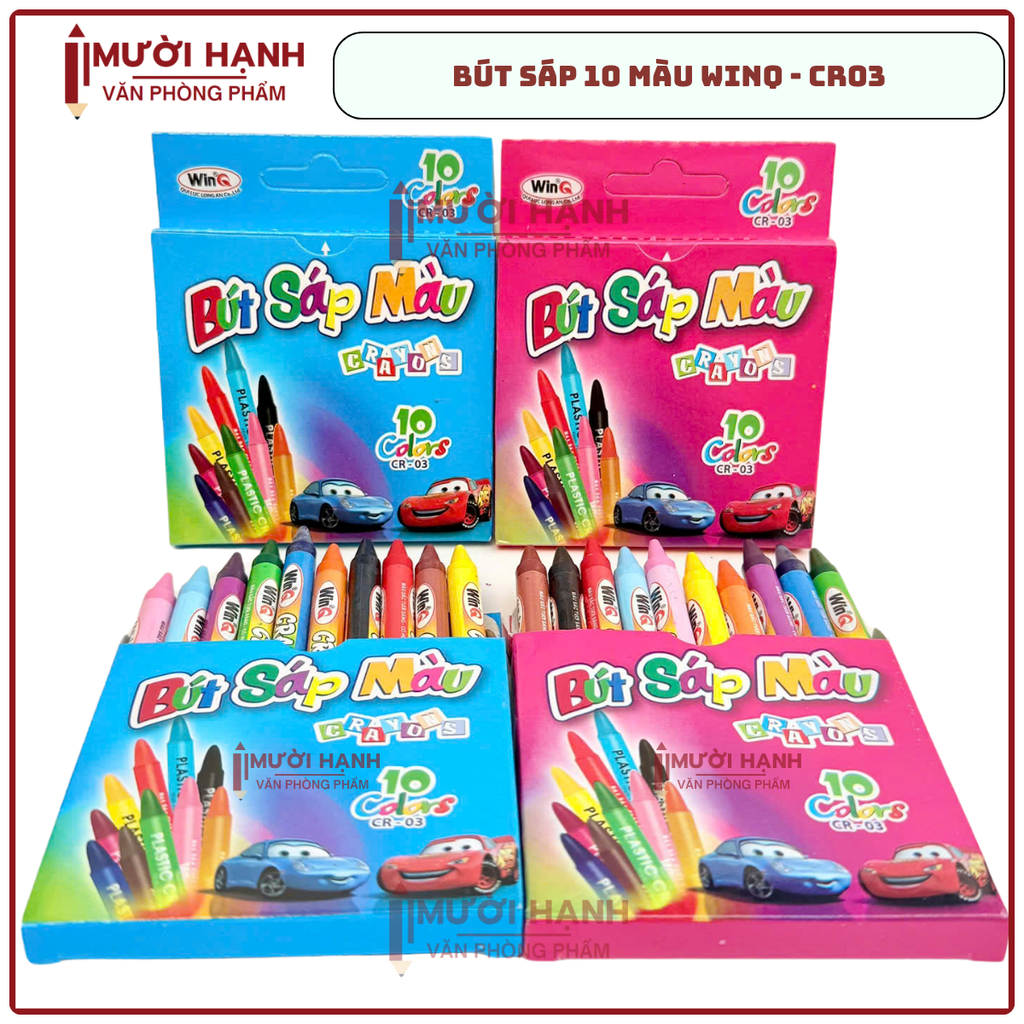 WinQ Bút Sáp 10 Màu CR03 (10 Hộp/ Lốc; 36 Lốc/ Thùng)
