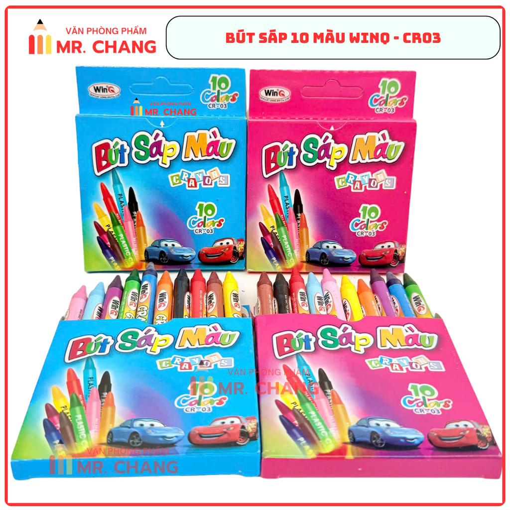 WinQ Bút Sáp 10 Màu CR03 (10 Hộp/ Lốc; 36 Lốc/ Thùng)