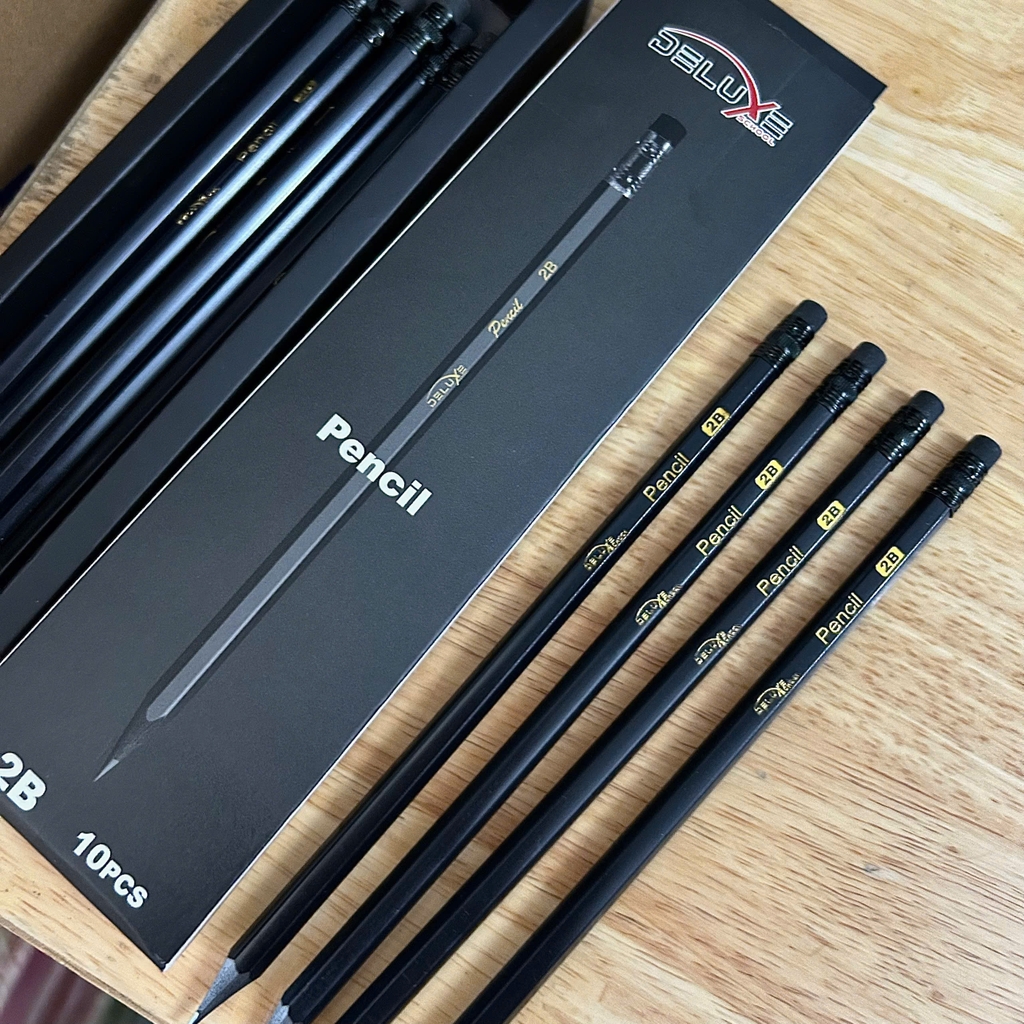 Bút Chì Gỗ 2B Deluxe 50-50 (10 Cây/Hộp, 24 Hộp/Lốc, 144 Hộp/Thùng)