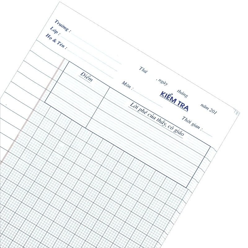 Giấy Kiểm Tra 4 Ô Ly và 5 Ô Ly (10 Tờ/ Xấp; 20 Xấp/ Lốc; 200 Xấp/ Thùng)