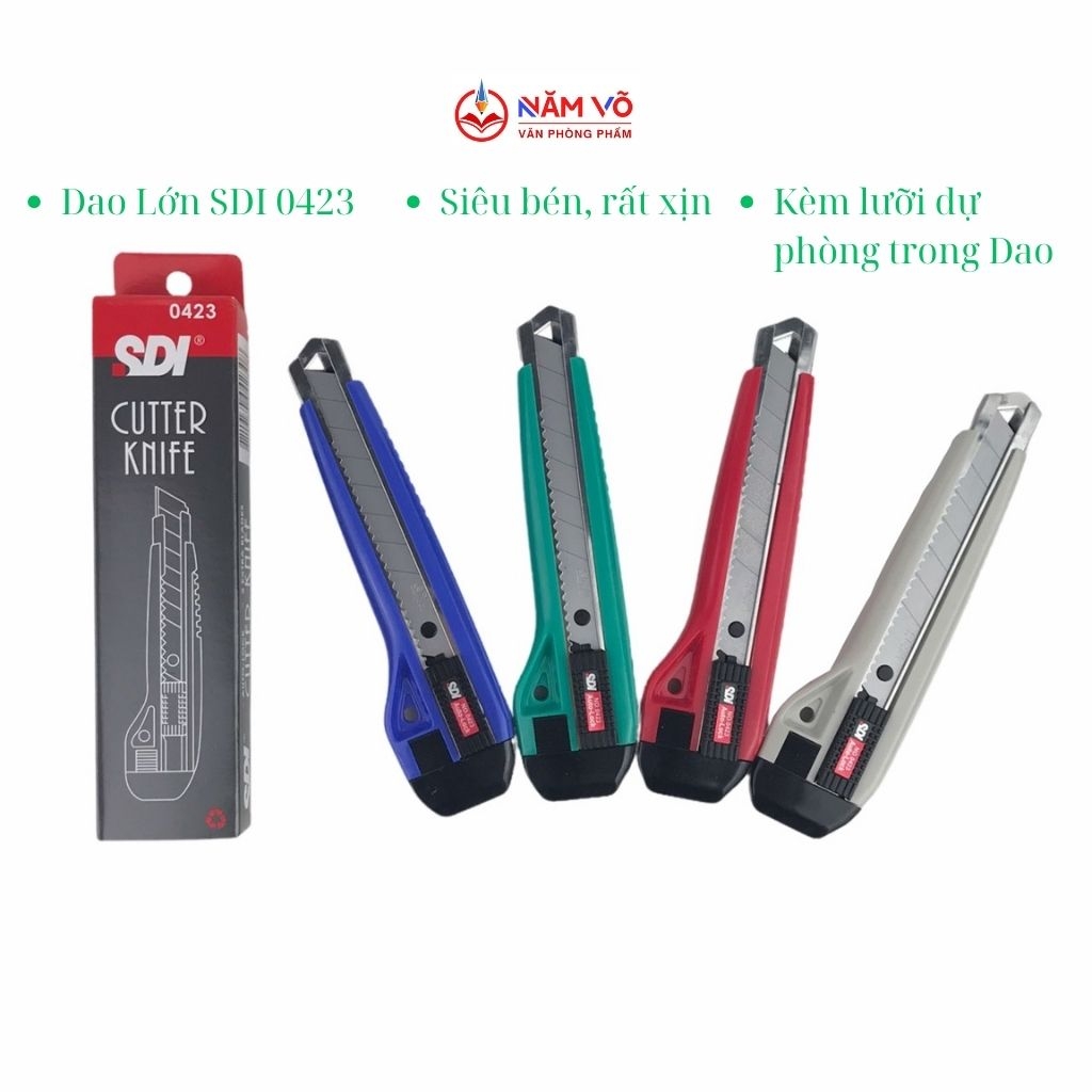 Dao Rọc Giấy SDI Lớn 0423 (12 Cây/ Hộp; 20 Hộp/ Thùng)
