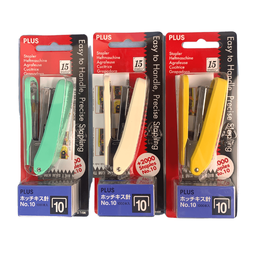 Plus - Vỉ Máy Dập Ghim của Nhật PS10E Kèm 2 Hộp Kim Bấm (100 Cái/Thùng)
