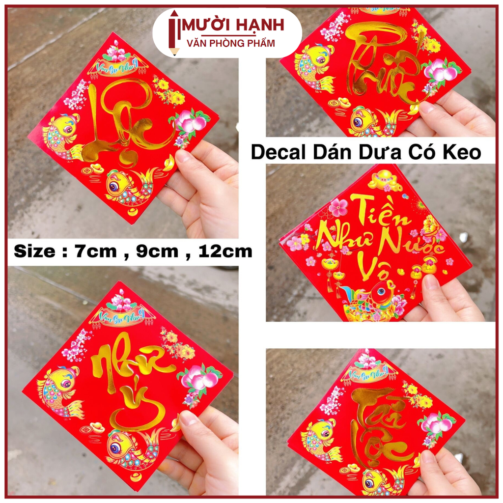Decal Dán Dưa Ép Kim Có Keo Trang Trí Dán Dưa (10 Tờ/ Xấp; 10 Xấp/ Bịch)
