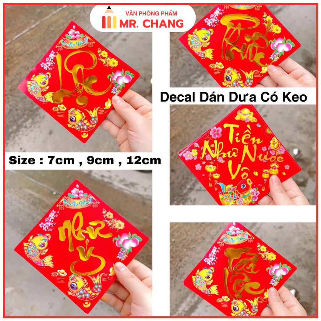 Decal Dán Dưa Ép Kim Có Keo Trang Trí Dán Dưa (10 Tờ/ Xấp; 10 Xấp/ Bịch)