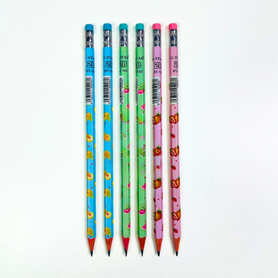 G-Star Bút Chì Đen Thân Gỗ 2B HT-103 (Không gôm) (12 Cây/ Hộp; 12 Hộp/ Lốc; 20 Lốc/ Thùng)