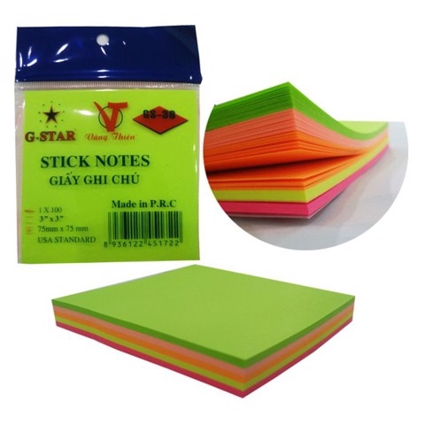 G-Star Giấy Note Neon 5 Màu Bảng Lớn