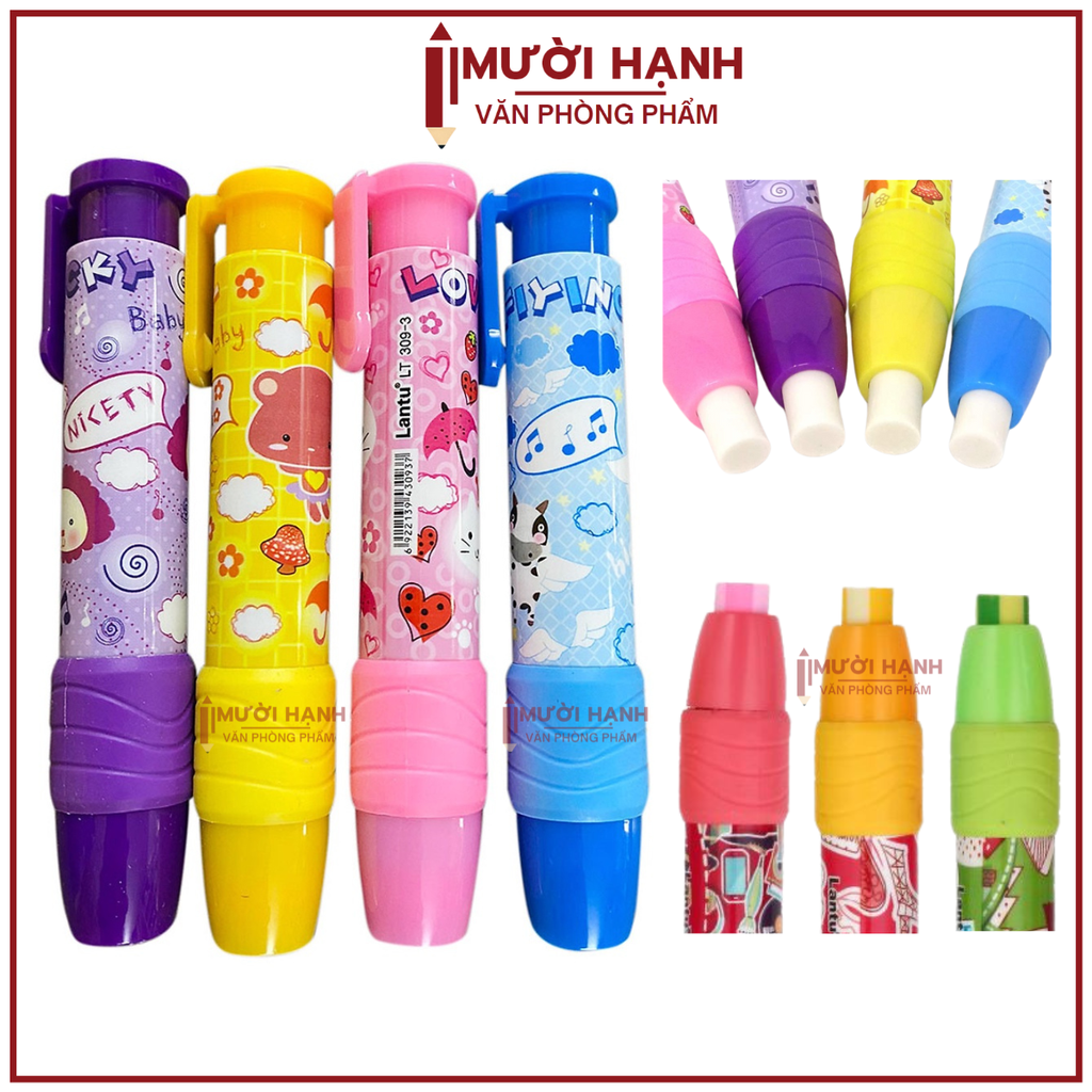 Gôm Bút Bấm LANTU LT309 (24 Cây/Hộp; 24 Hộp/Thùng)