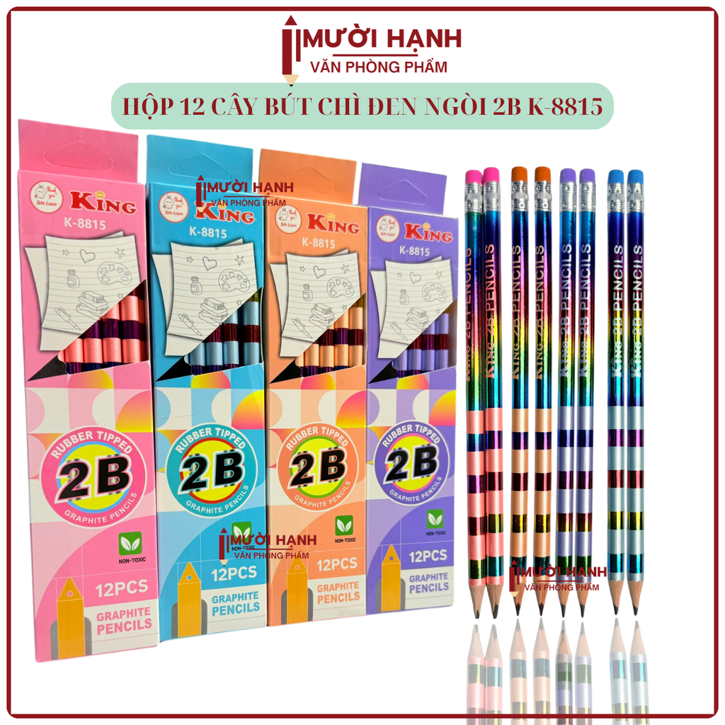 Bút Chì Gỗ 2B 8815 (12 Cây/ Hộp; 12 Hộp/ Lốc; 240 Hộp/ Thùng)