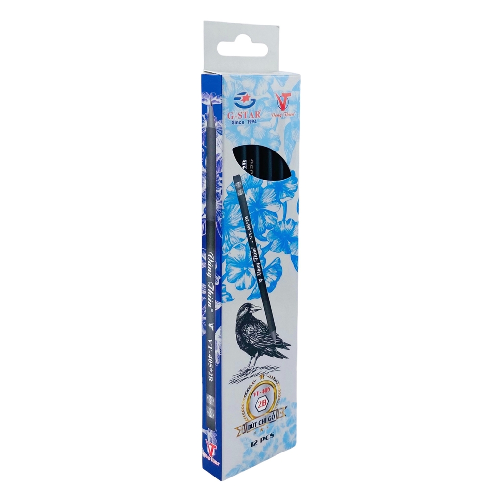 G-Star Bút Chì Màu Đen Thân Gỗ VT 405 2B (12 Cây/Hộp; 12 Hộp/ Lốc; 20 Lốc/ Thùng)