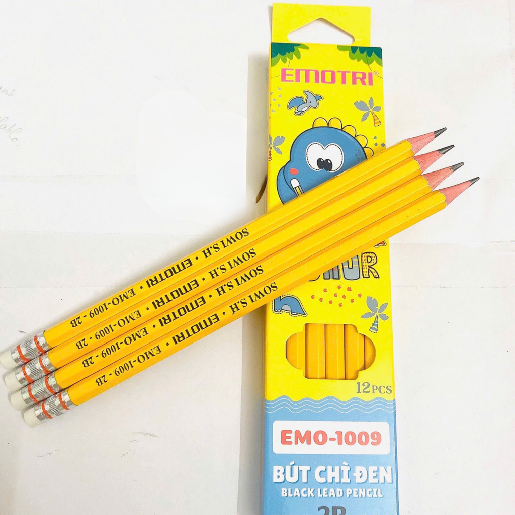 Gstar Bút Chì Đen Emo 1009 Hiệu Emotri (12 Cây/ Hộp; 12 Hộp/ Lốc; 240 Hộp/ Thùng)