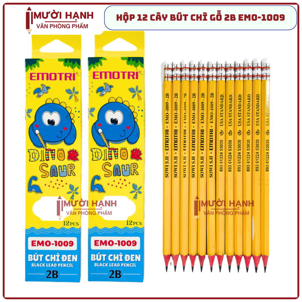 Gstar Bút Chì Đen Emo 1009 Hiệu Emotri (12 Cây/ Hộp; 12 Hộp/ Lốc; 240 Hộp/ Thùng)