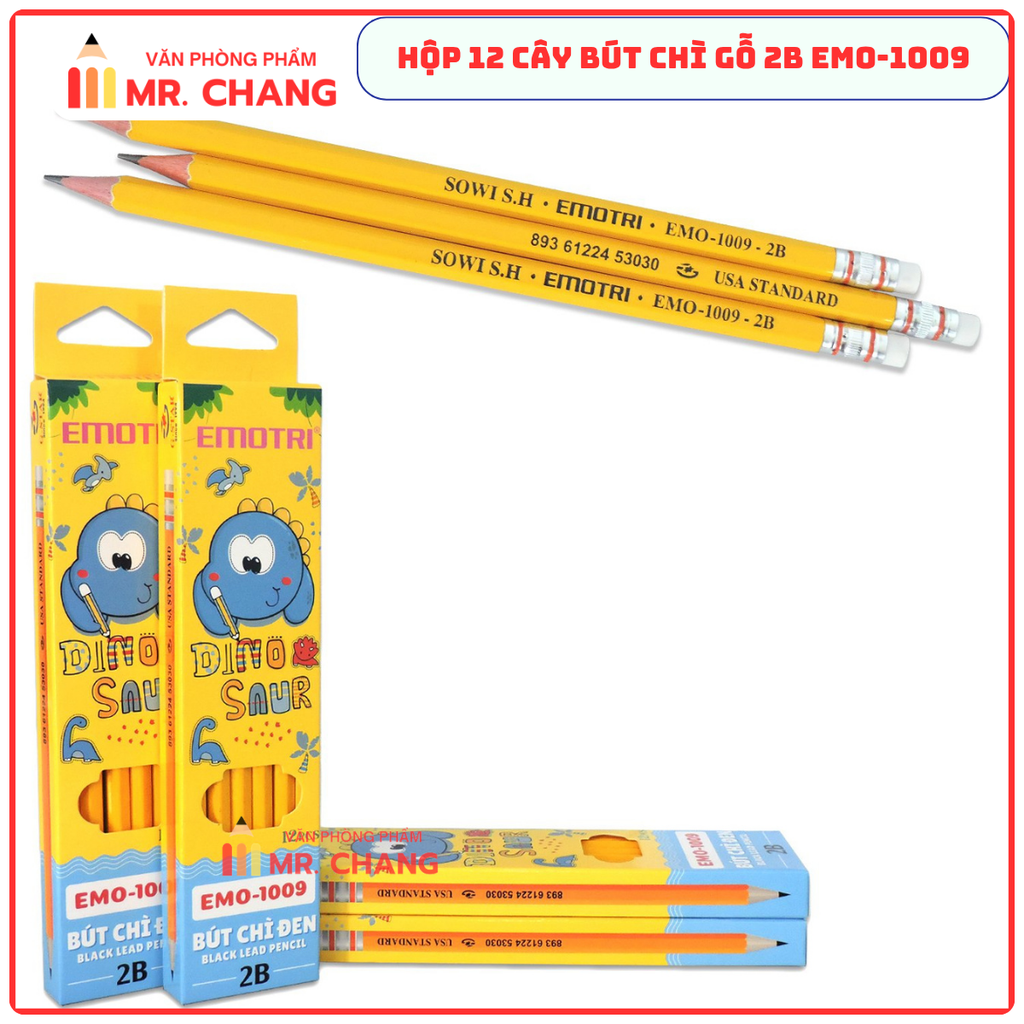 Gstar Bút Chì Đen Emo 1009 Hiệu Emotri (12 Cây/ Hộp; 12 Hộp/ Lốc; 240 Hộp/ Thùng)