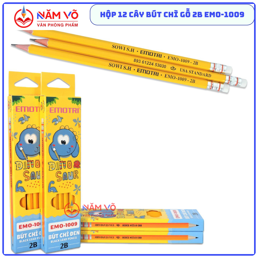 Gstar Bút Chì Đen Emo 1009 Hiệu Emotri (12 Cây/ Hộp; 12 Hộp/ Lốc; 240 Hộp/ Thùng)