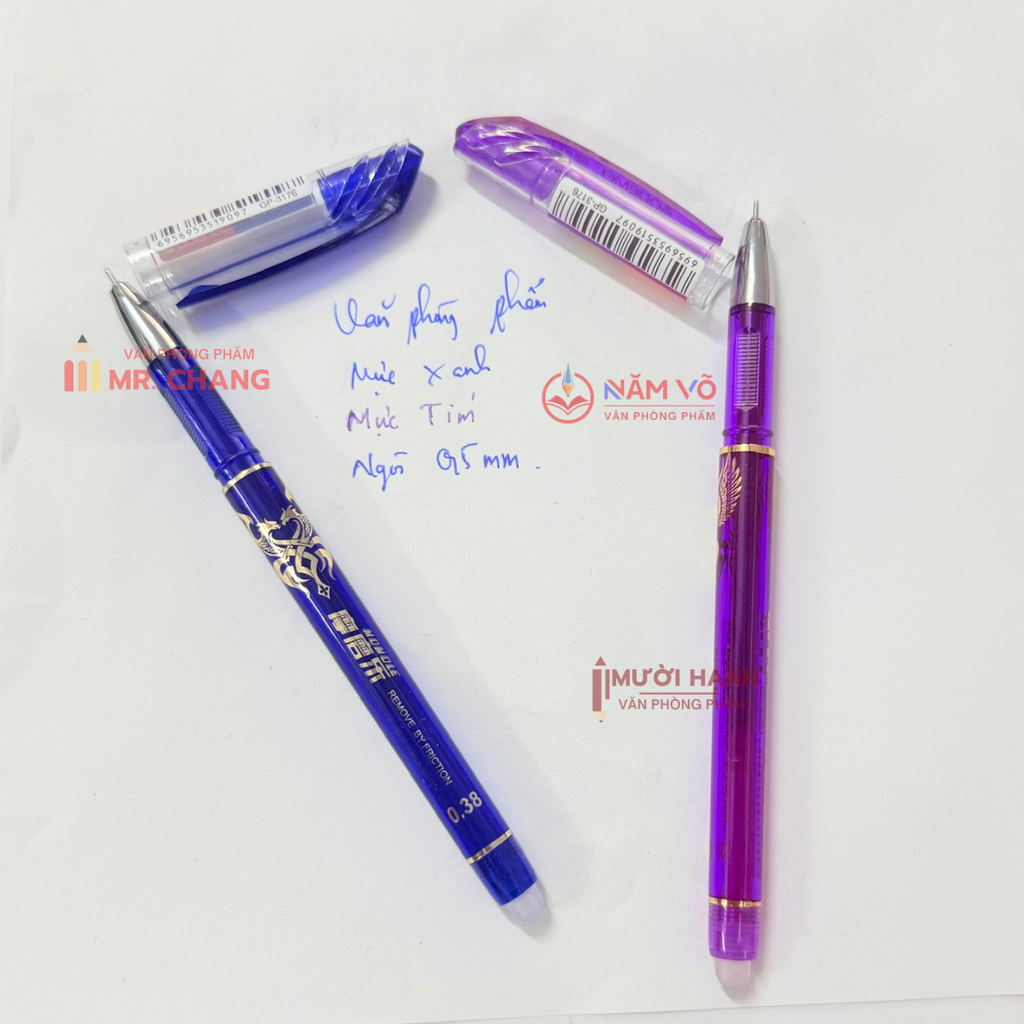 Bút Nắp Đậy Xóa Được Aodemei GP 3176 (Xanh, Tím) (12 Cây/Hộp; 12 Hộp/Lốc; 16 Lốc/Thùng)