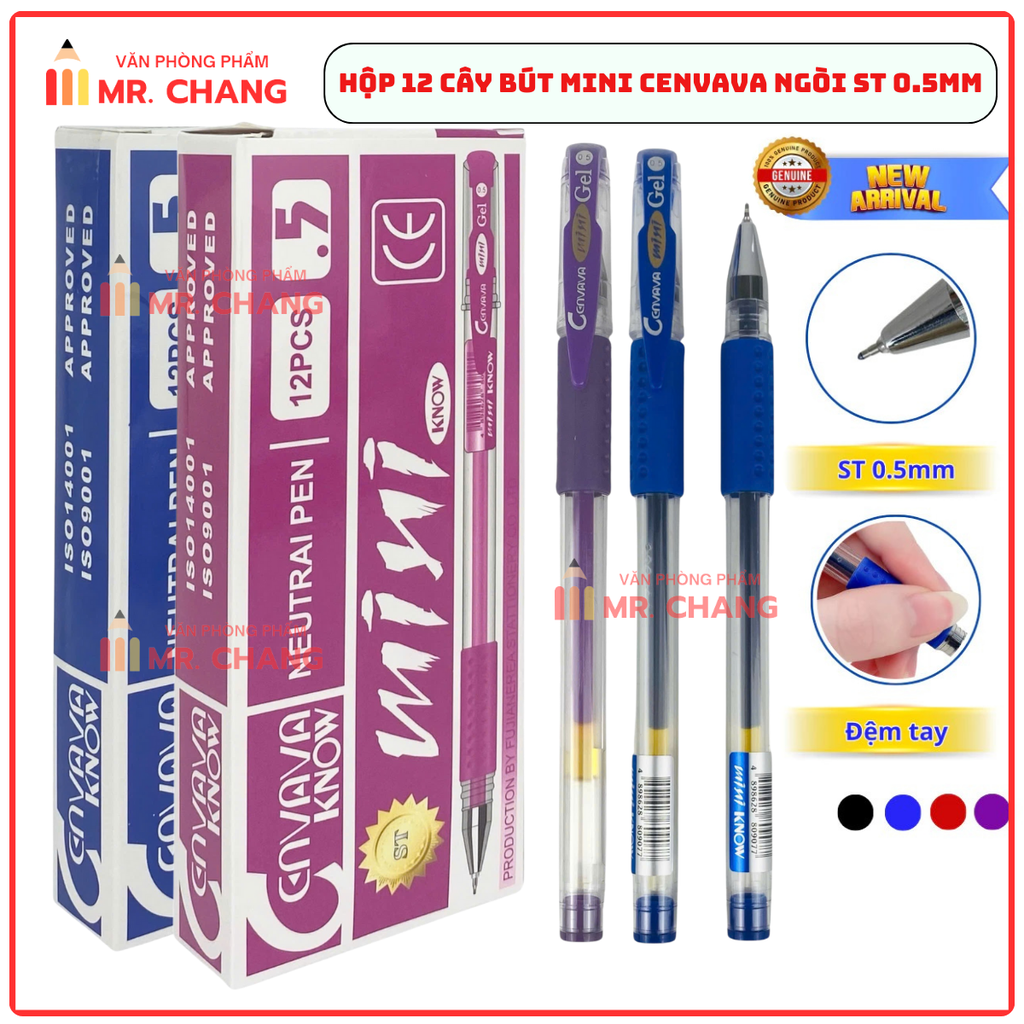 Bút Mini CANVAVA Ngòi ST 0.5mm (Xanh, Tím, Đỏ, Đen)