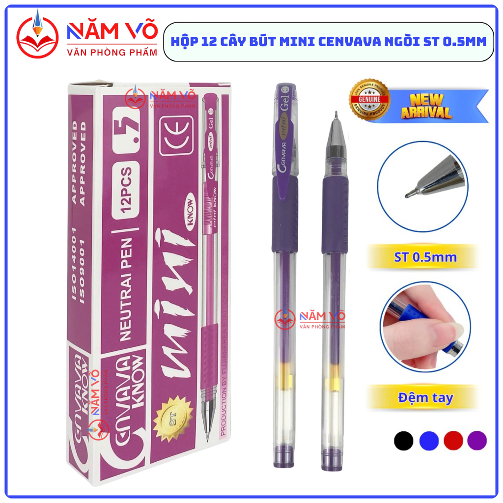 Bút Mini CANVAVA Ngòi ST 0.5mm (Xanh, Tím, Đỏ, Đen)