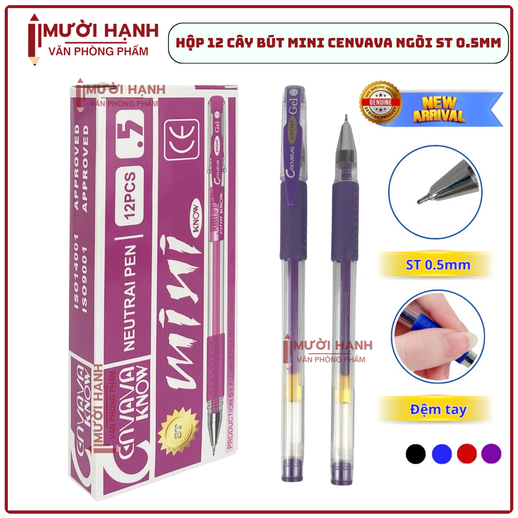 Bút Mini CANVAVA Ngòi ST 0.5mm (Xanh, Tím, Đỏ, Đen)