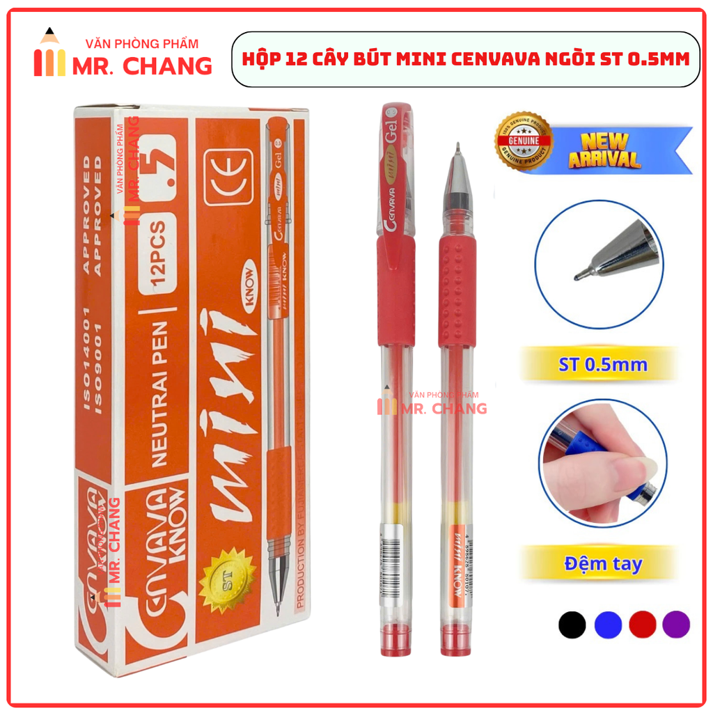 Bút Mini CANVAVA Ngòi ST 0.5mm (Xanh, Tím, Đỏ, Đen)