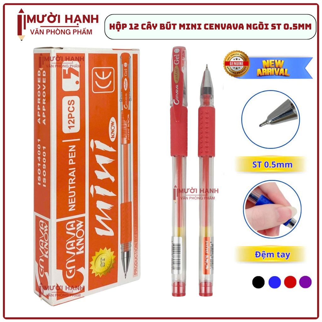 Bút Mini CANVAVA Ngòi ST 0.5mm (Xanh, Tím, Đỏ, Đen)