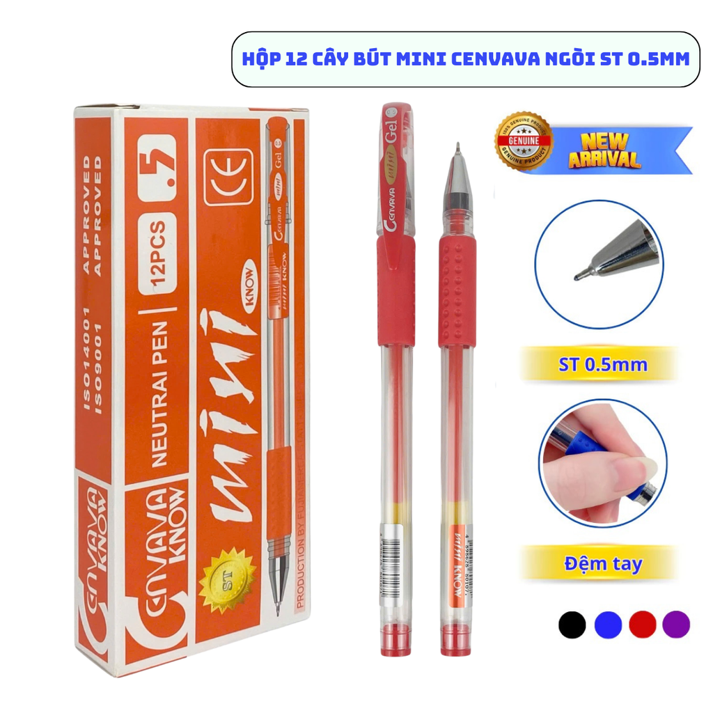 Bút Mini CANVAVA Ngòi ST 0.5mm (Xanh, Tím, Đỏ, Đen)