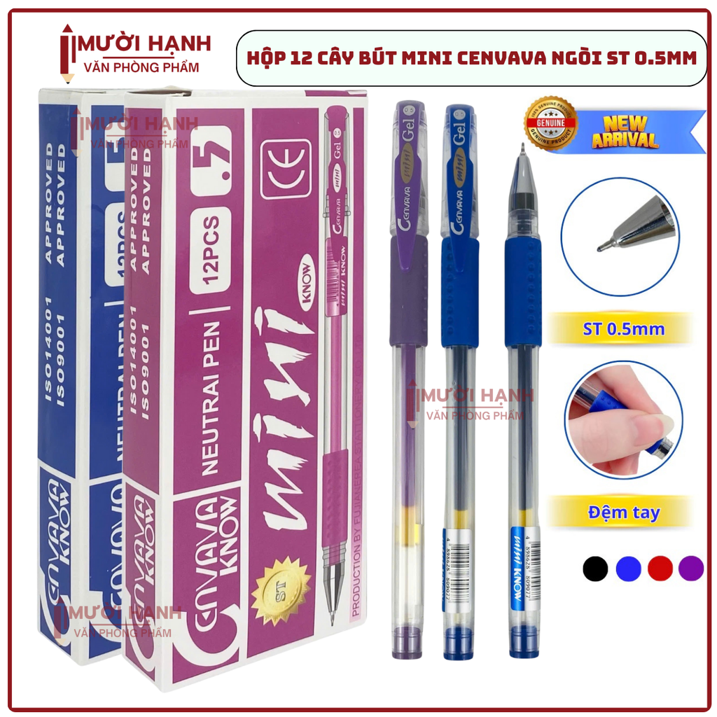 Bút Mini CANVAVA Ngòi ST 0.5mm (Xanh, Tím, Đỏ, Đen)