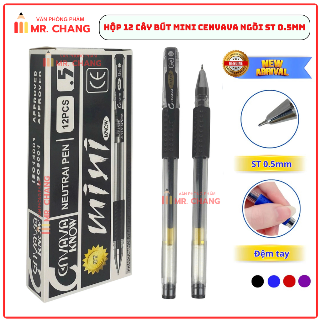 Bút Mini CANVAVA Ngòi ST 0.5mm (Xanh, Tím, Đỏ, Đen)