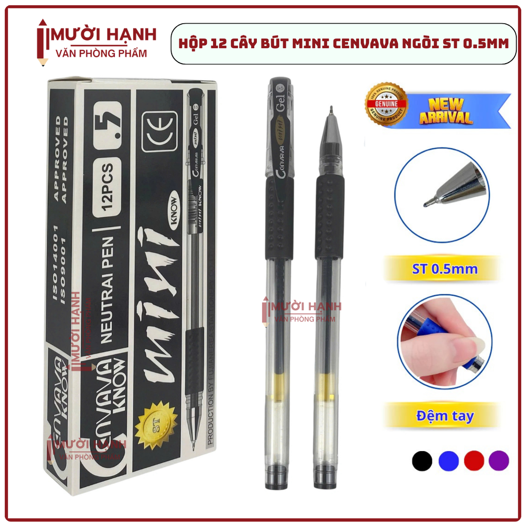 Bút Mini CANVAVA Ngòi ST 0.5mm (Xanh, Tím, Đỏ, Đen)