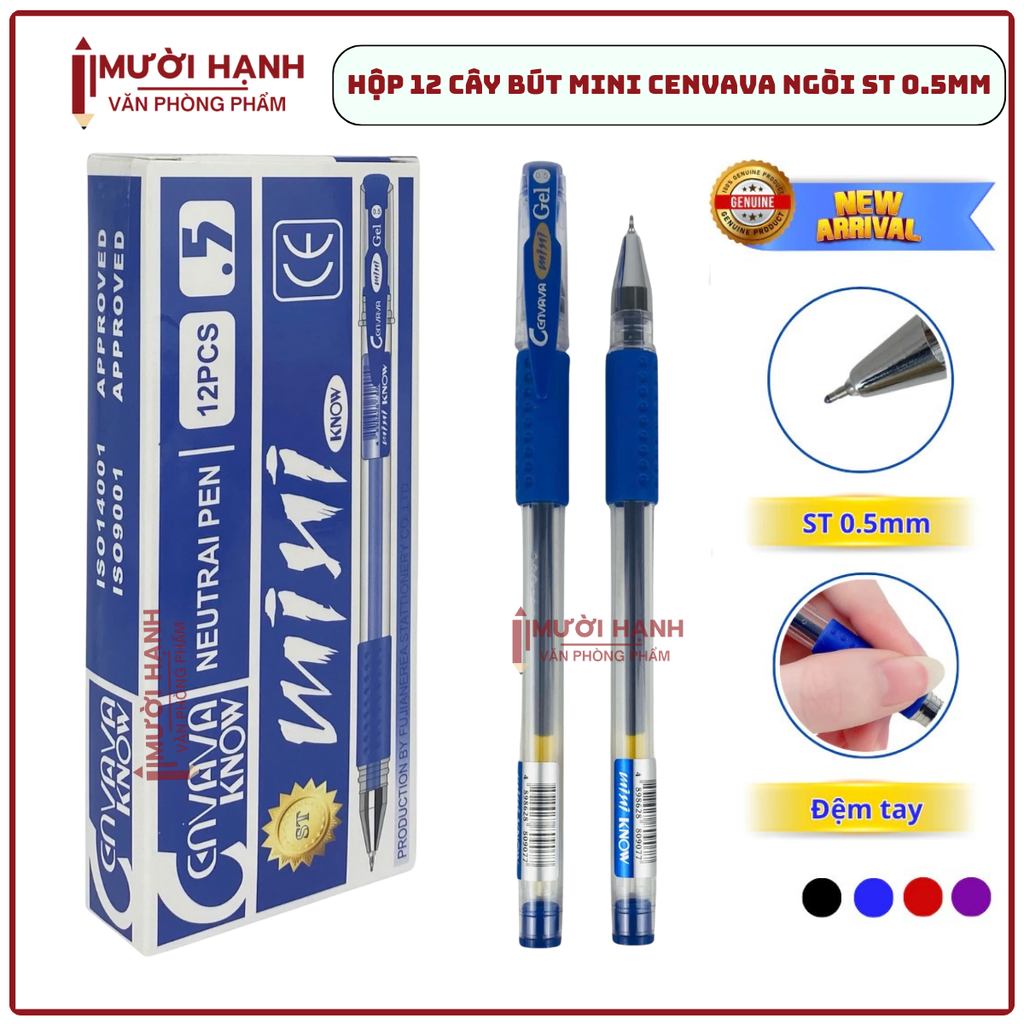Bút Mini CANVAVA Ngòi ST 0.5mm (Xanh, Tím, Đỏ, Đen)