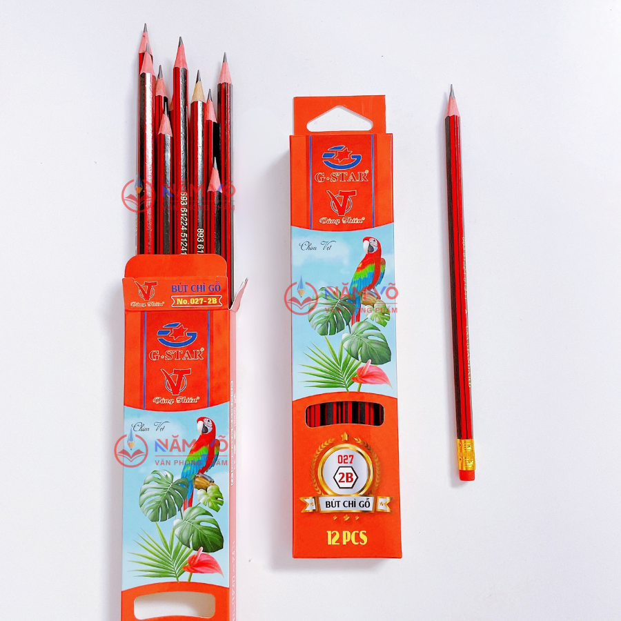 G-Star Bút Chì Gỗ 2B - 027 (12 Cây/ Hộp; 12 Hộp/ Lốc; 20 Lốc/ Thùng)