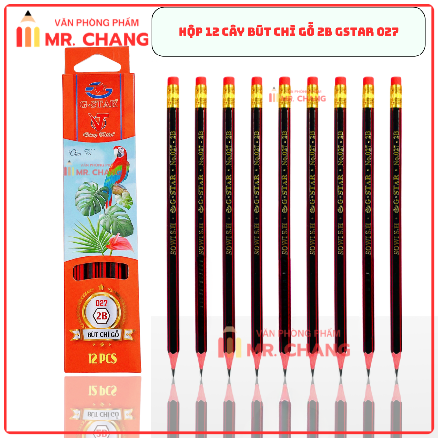 G-Star Bút Chì Gỗ 2B - 027 (12 Cây/ Hộp; 12 Hộp/ Lốc; 20 Lốc/ Thùng)