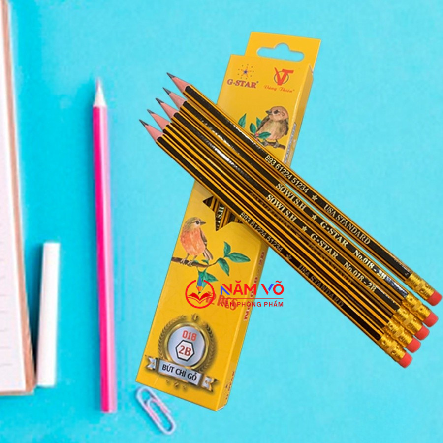G-Star Bút Chì Gỗ 2B - 018 (12 Cây/ Hộp; 12 Hộp/ Lốc; 20 Lốc/ Thùng)