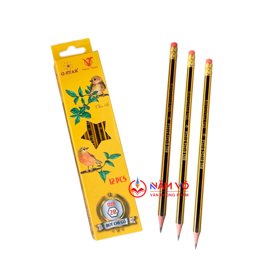 G-Star Bút Chì Gỗ 2B - 018 (12 Cây/ Hộp; 12 Hộp/ Lốc; 20 Lốc/ Thùng)