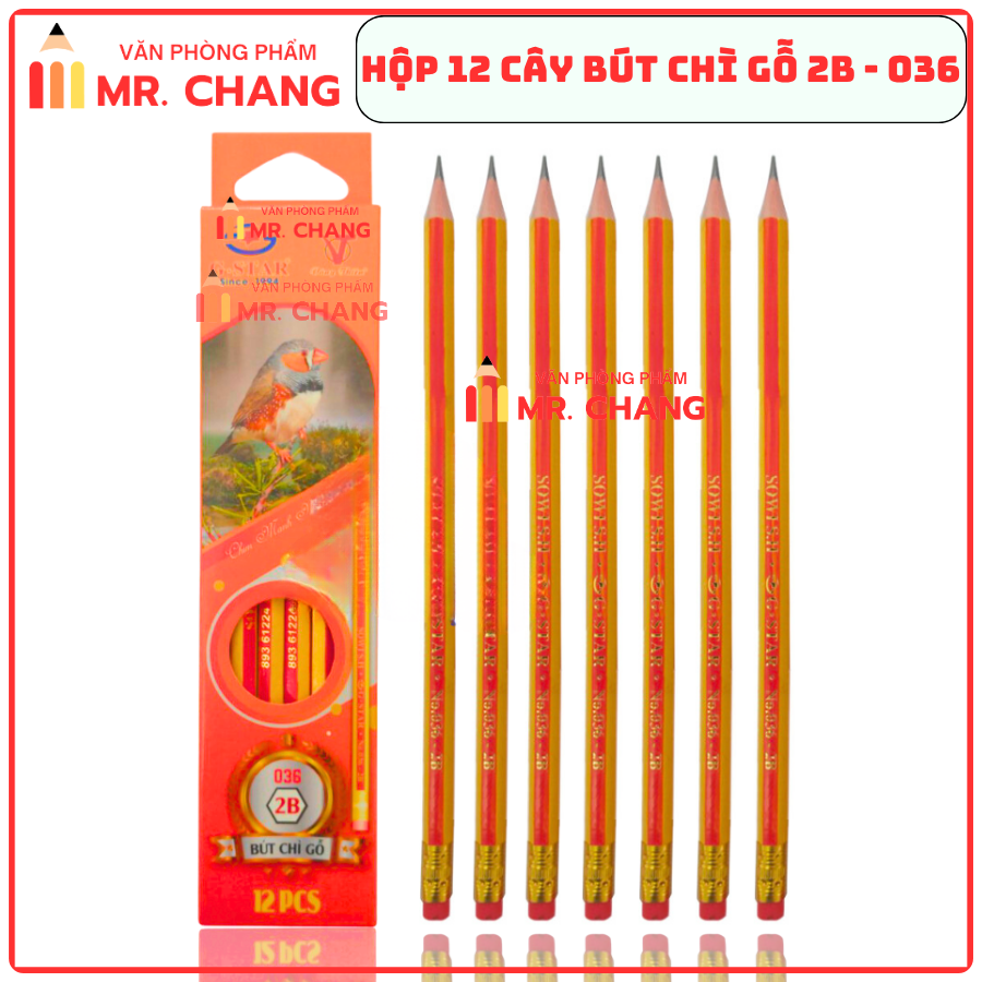 G-Star Bút Chì Gỗ 2B - 036 (12 Cây/ Hộp; 12 Hộp/ Lốc; 20 Lốc/ Thùng)