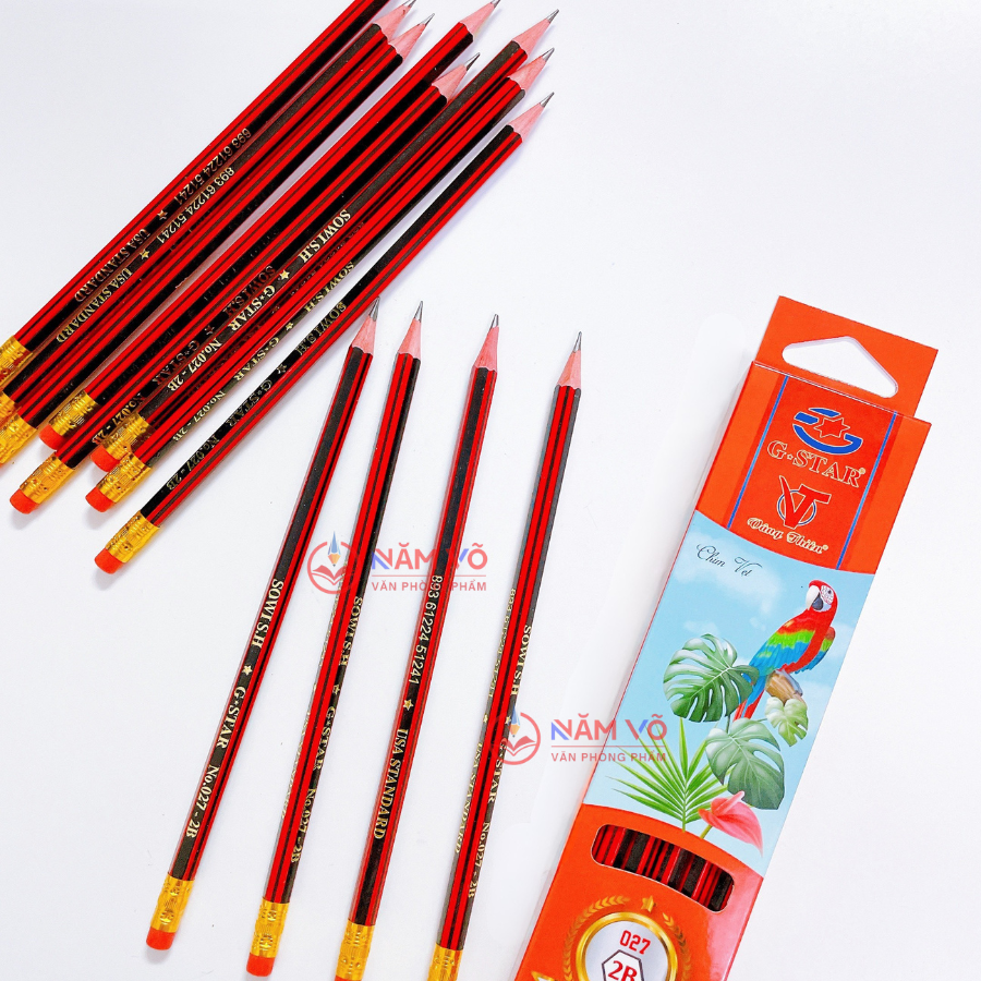 G-Star Bút Chì Gỗ 2B - 027 (12 Cây/ Hộp; 12 Hộp/ Lốc; 20 Lốc/ Thùng)