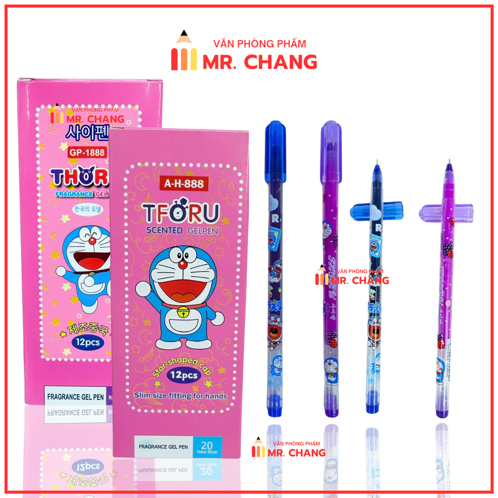 Bút Gel Mực Nho Doremon TFORU; THORU AH888; GP1888 (12 Cây/Hộp; 12 Hộp/ Lốc; 192 Hộp/Thùng)