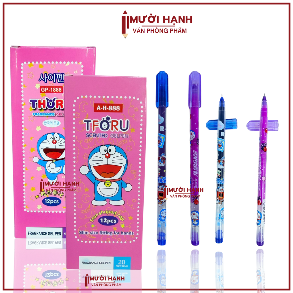 Bút Gel Mực Nho Doremon TFORU; THORU AH888; GP1888 (12 Cây/Hộp; 12 Hộp/ Lốc; 192 Hộp/Thùng)