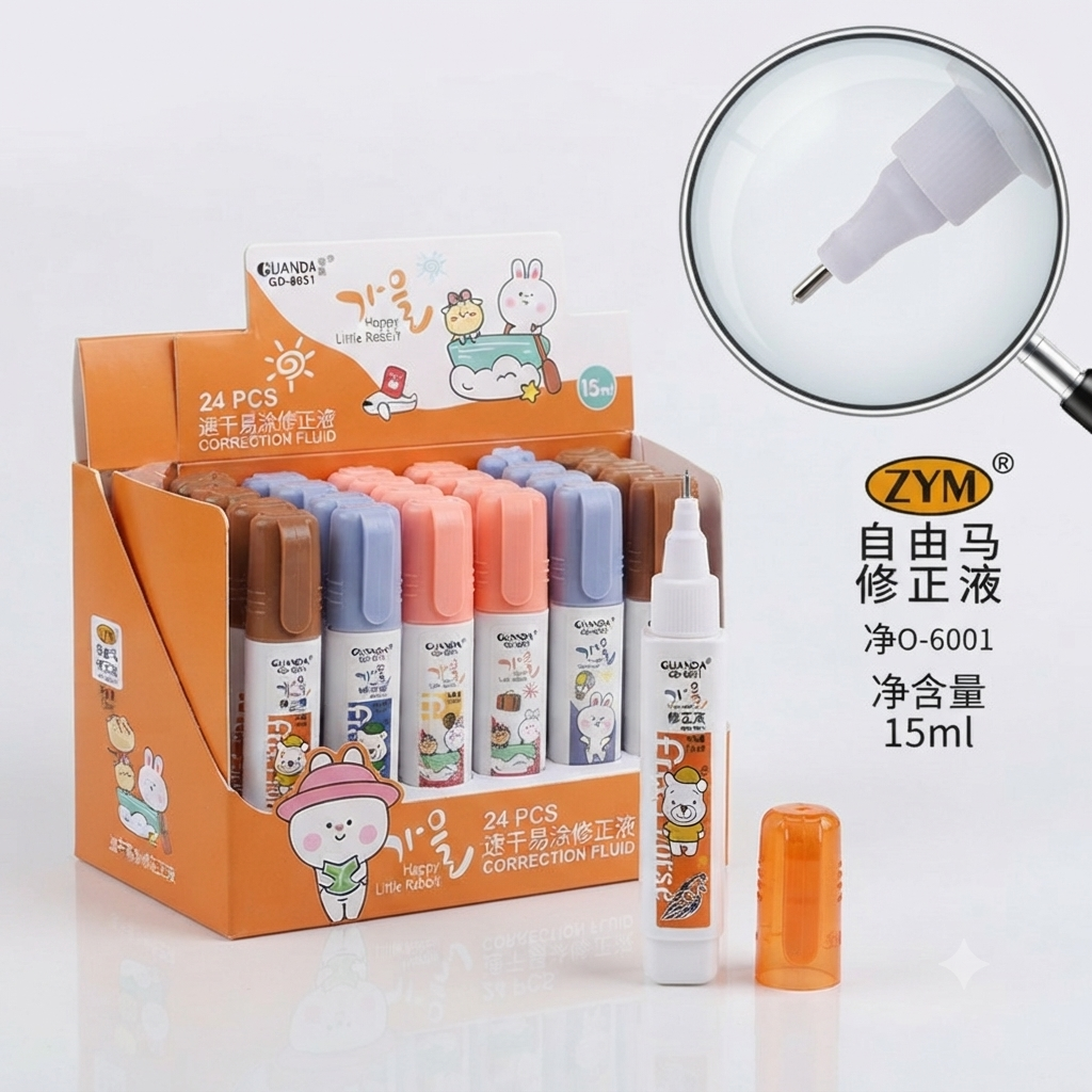 Bút Xoá Nước Nhiều Mẫu Dễ Thương 1069, 1070, 1073, 1075, 1076 (24 Cái/Hộp, 36 Hộp/Thùng)