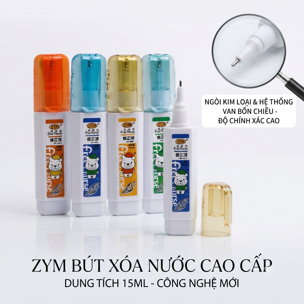 Bút Xoá Nước Nhiều Mẫu Dễ Thương 1069, 1070, 1073, 1075, 1076 (24 Cái/Hộp, 36 Hộp/Thùng)