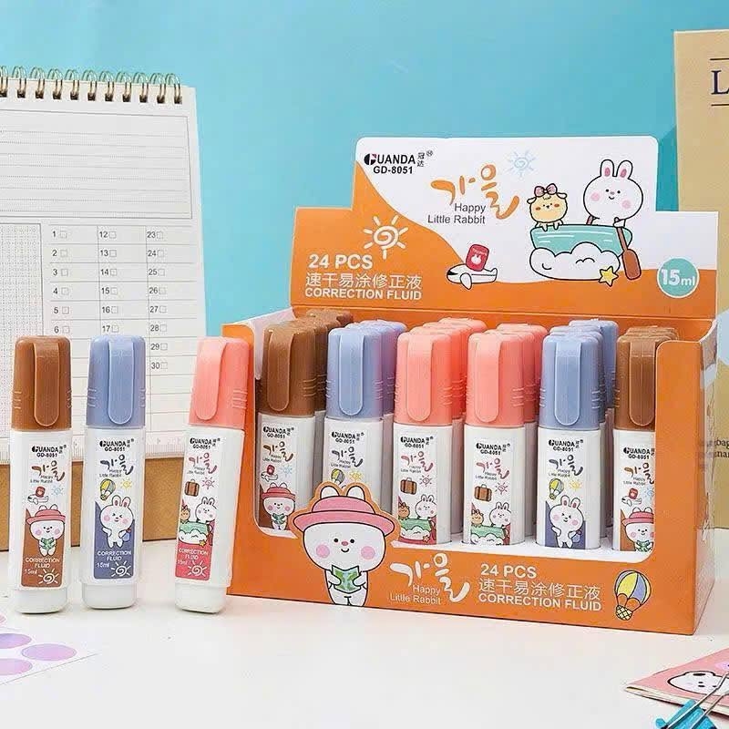 Bút Xoá Nước Nhiều Mẫu Dễ Thương 1069, 1070, 1073, 1075, 1076 (24 Cái/Hộp, 36 Hộp/Thùng)