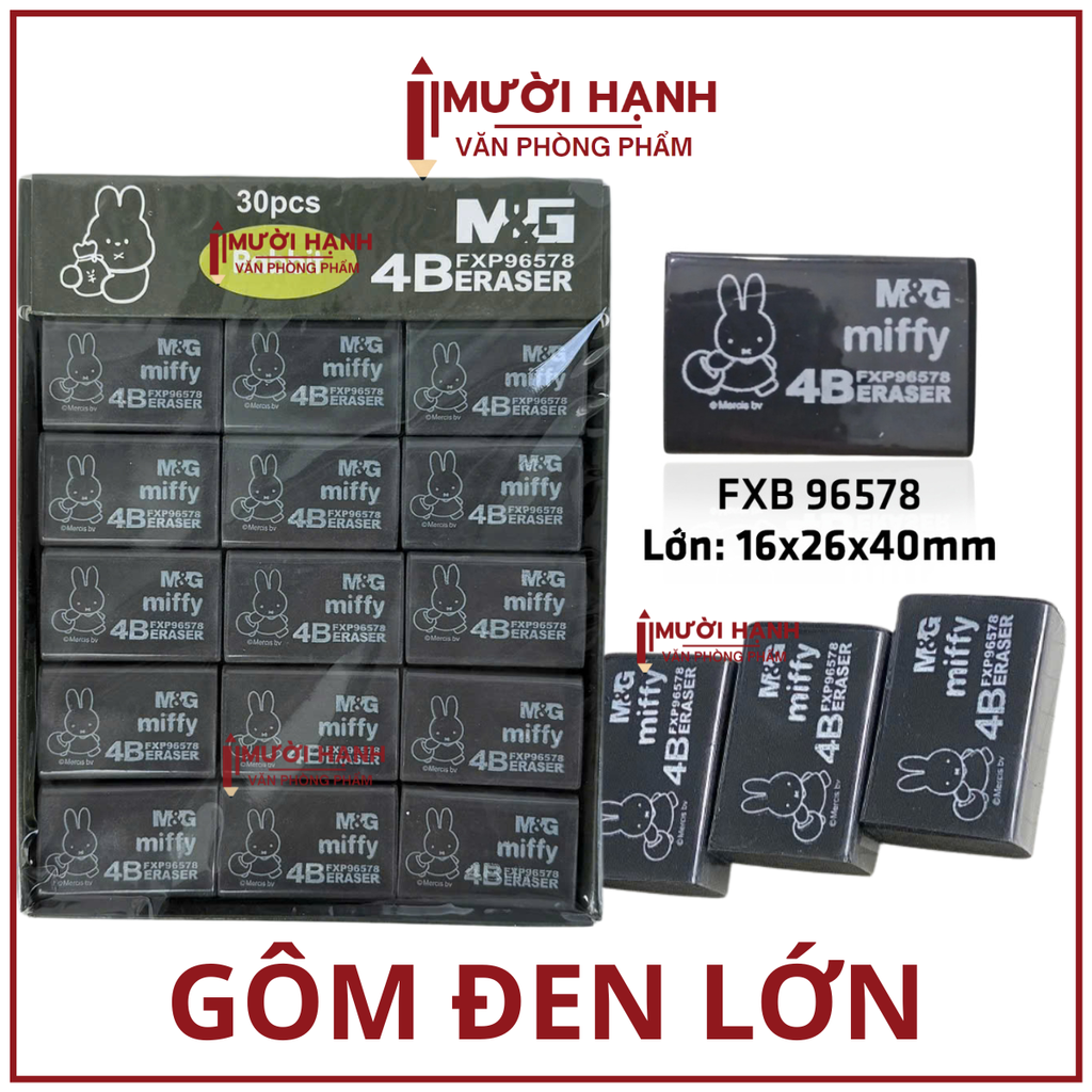 Gôm Đen Thỏ LỚN 96578 MG (30 Cục/ Hộp; 30 Hộp/Thùng)
