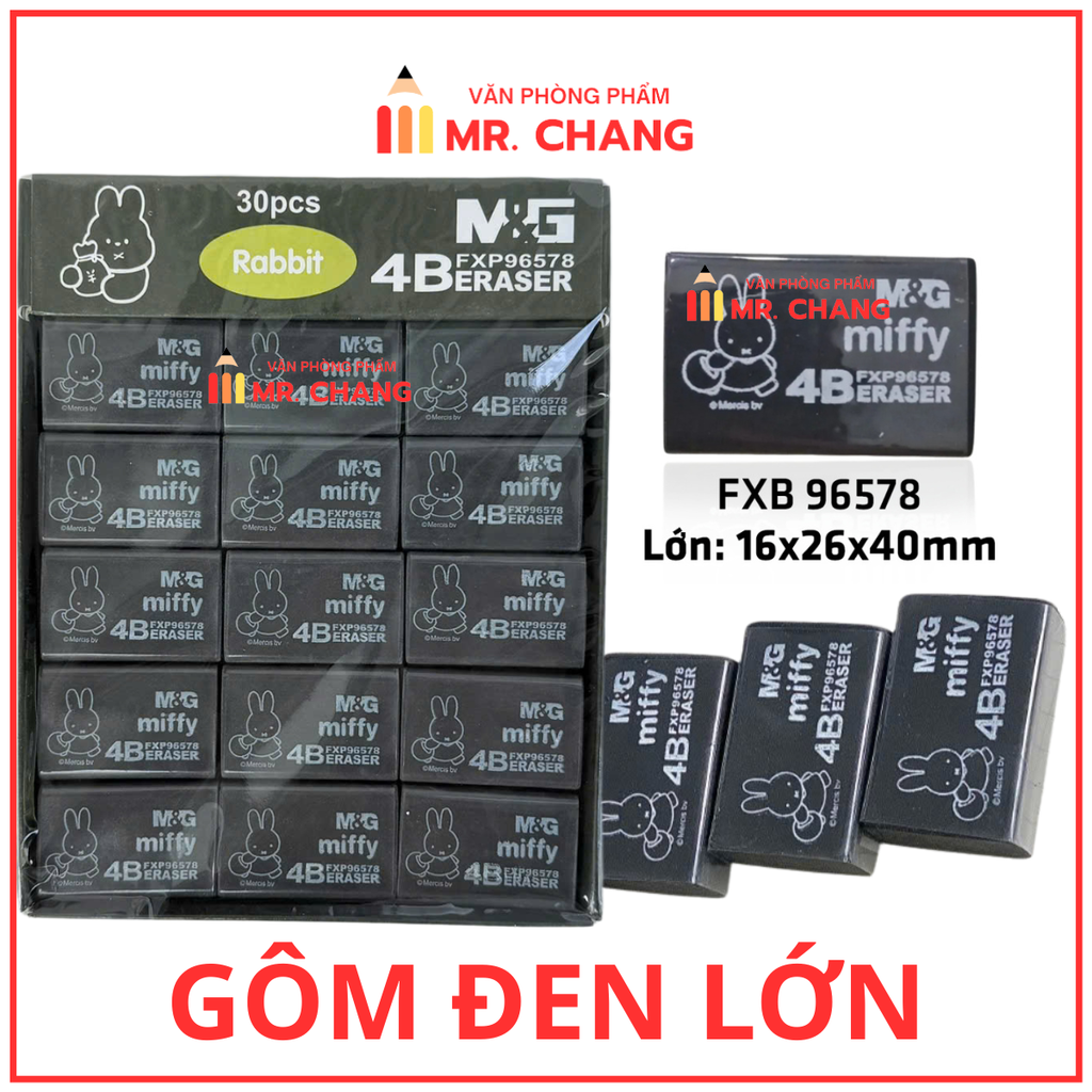 Gôm Đen Thỏ LỚN 96578 MG (30 Cục/ Hộp; 30 Hộp/Thùng)