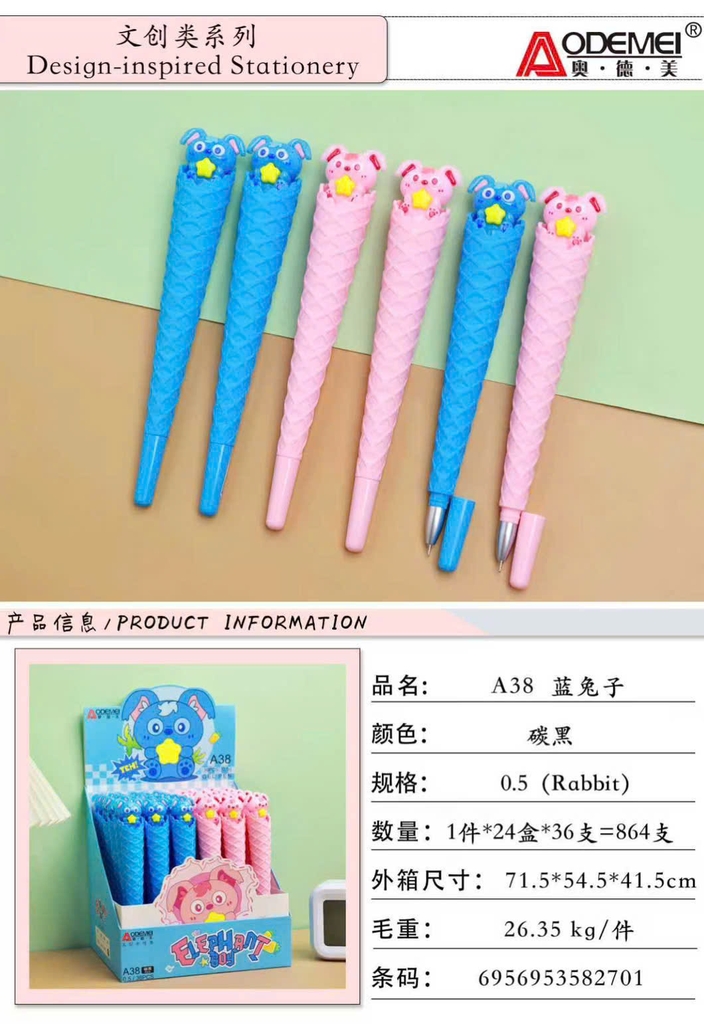 Bút Gel Hình Kem (Mực Xanh) A39, A37 (36 Cây/ Hộp; 24 Hộp/ Thùng)