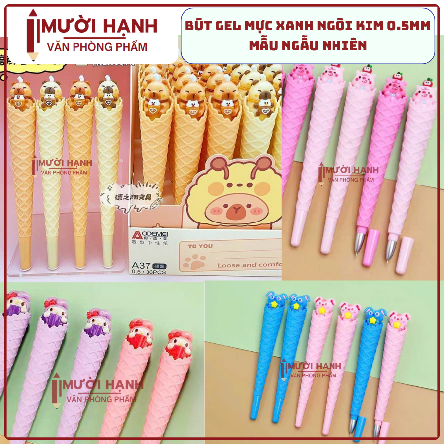 Bút Gel Hình Kem (Mực Xanh) A39, A37 (36 Cây/ Hộp; 24 Hộp/ Thùng)