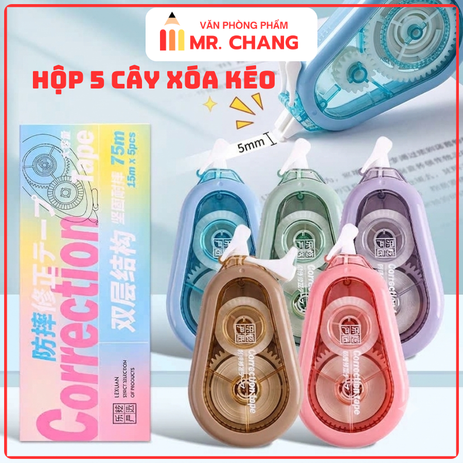 Bút Xoá Kéo 5 Cây 4009 (5 Cái/Hộp, 400 Hộp/1 Thùng)