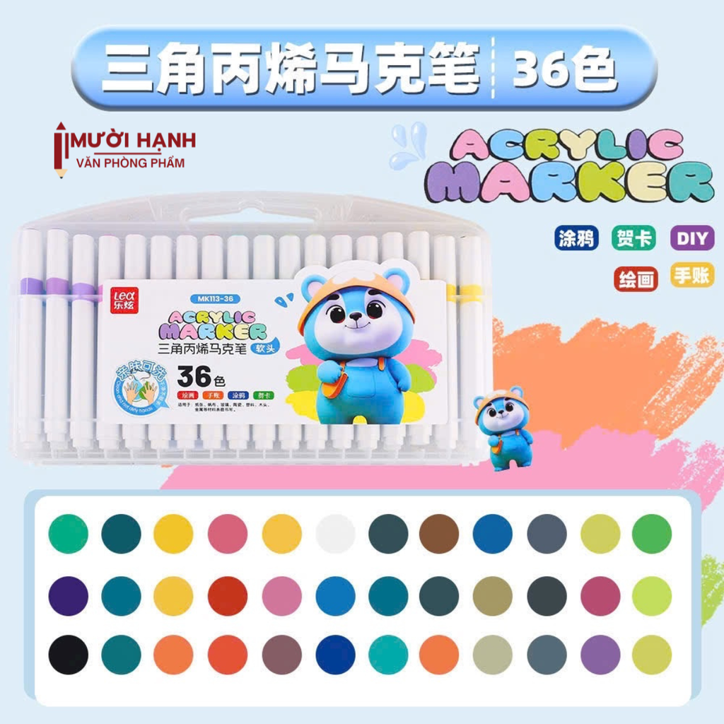 Màu Acrylic Lex MK 113 (Thân Tam Giác, Ngòi Nhọn)