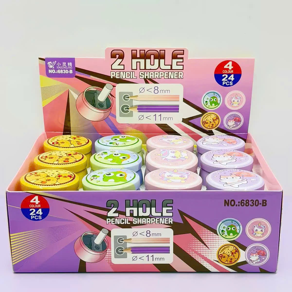 Gọt Bút Chì 2 Lỗ Trái Cây 6830 (24 Cái/ Hộp; 24 Hộp/ Thùng)
